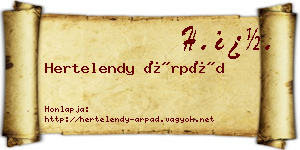 Hertelendy Árpád névjegykártya
